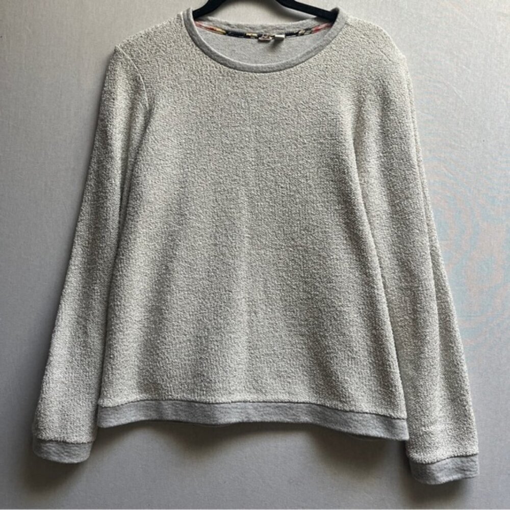 Dolan Anthropologie Silver Shine Metallic Crewneck Textured Sweater Sz S